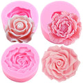 ZiXiang Bloom Rose Flower Silicone Mold Peony Flower Fondant Molds Set Of 3 - color: Style A