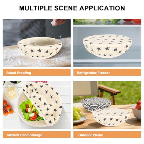 2Pcs 10inch Reusable Beeswax Elastic Bowl Covers for Bread Proofing - style: star
