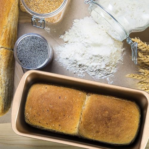 Patelai 4 Pack Small Loaf Pans for Baking Bread, Gold, 9.3 x 3.7 In - color: Gold, size: 9.3 x 3.7 In