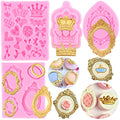 ZiXiang Picture Frame Silicone Molds Crown Bow Candy Fondant Mold Set Of 4 - color: Style D