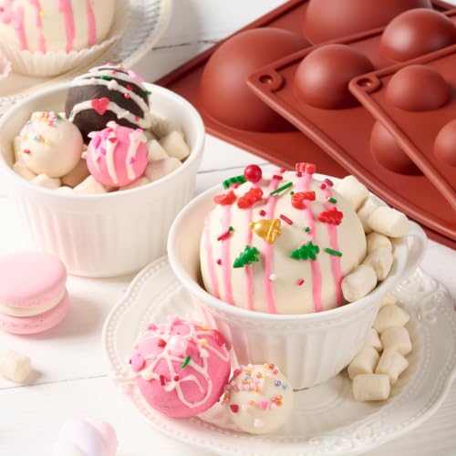 JOERSH Semi Circular Silicone Chocolate Molds, 3Pcs, 6/15/24-Cavity - color: 3 Sizes Set