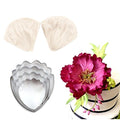 Stainless Steel Gumpaste Peony Flower Cutter Set with Fondant Silicone Mold