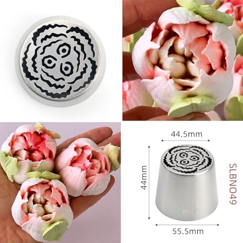 6 Pieces Extra Large Stainless Steel Marshmallow Flower Icing Tips Kit - color: SILVER SET18