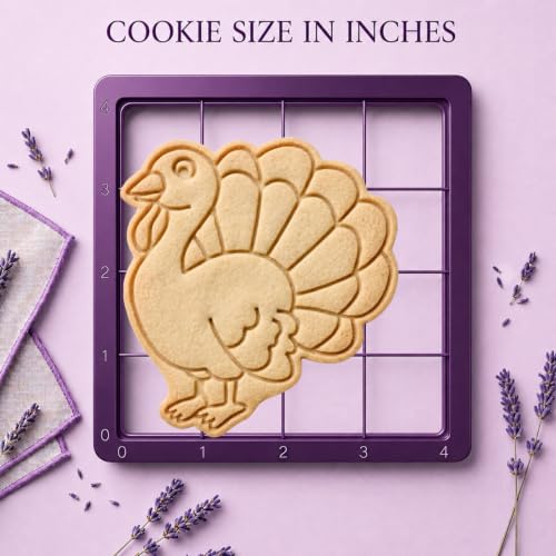Pumpkin, Maple leaf, Turkey cookie cutters stamp combo - Fall series - 15mm deep Cookie cutter, Image press - Marshmallow Bliss - color: Pumpkin, maple leaf, turkey combo