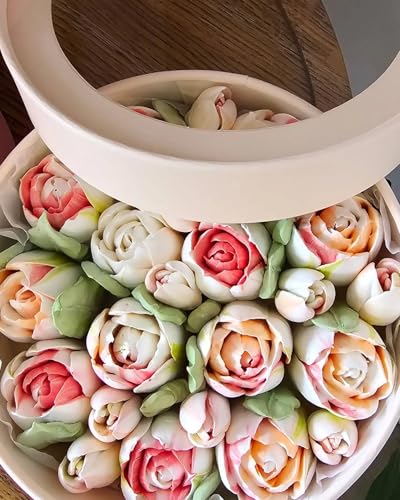 22 Pcs Stainless Steel Extra Large Russian Tulip Flower Icing Tips Set - color: SILVER SET20