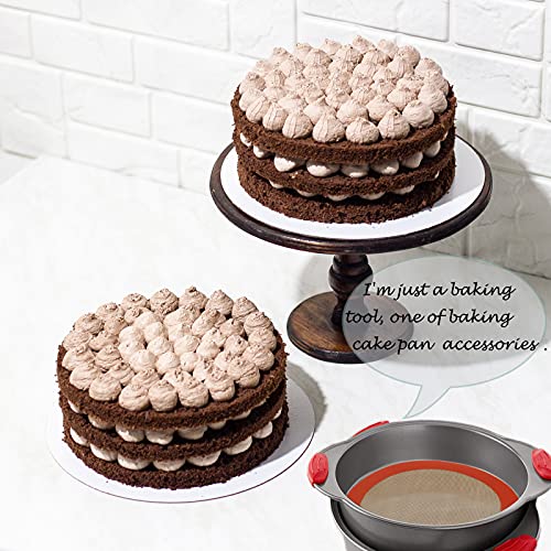 Silicone Baking Mats, 2 PCS Round Silicone Mats for 9 Inch Cake Pan, Non-Stick Reusable Cookie Sheet Liners for Baking Pans for Cake/Bread/Pizza/Macaron/Pastry/Cookie/Bun/Pie - size: 9"L x 9"W