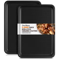 Quarter Sheet Pan Set of 2, 12.8 ” x 9 ”, Cookie Sheets for Baking 0.8mm Thick Non Stick Baking Sheets for Oven Heavy Duty Baking Trays - size: 12.8 × 9 ×1 inch