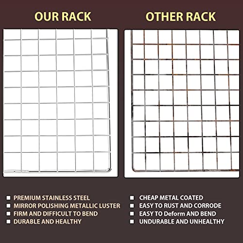 Briout Cooling Rack for Cooking and Baking, 16" x 10" Wire Rack, Silver - color: Silver, size: 16"x10"-1PC