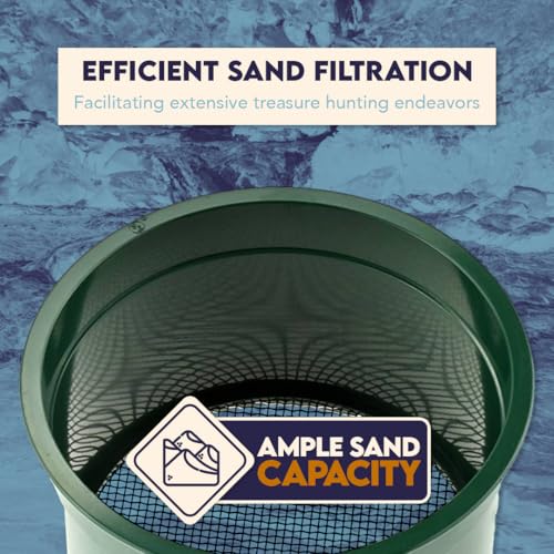 SE 5.5 Inch Mini Stackable Classifier Gold Prospecting Pan - 30 Holes/Square Inch Stainless Steel Mesh Sifting Pan, Green - size: GP4-30