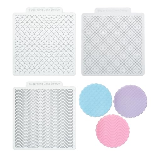 KALAIEN 3 Pack Cookie Embosser Set, Fondant Impression Mats-Style 1 - color: Style 1