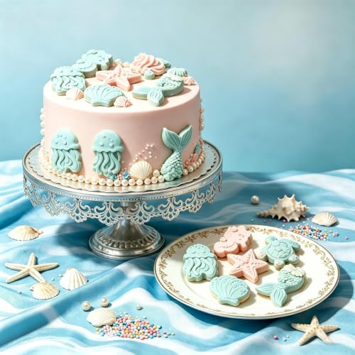 Marine Theme Silicone Mold, Ocean Life Mold for Chocolate Candy Baking - color: Pink-XY078