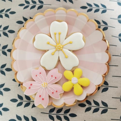Comais Rose Petals Flower Cookie Cutters Set Stainless Steel 3Pcs Large