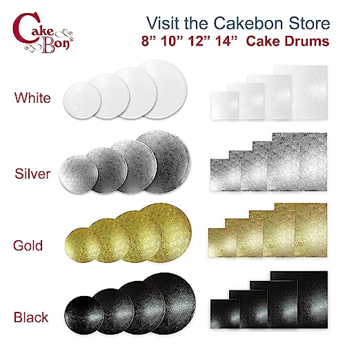 Cakebon Cake Boards 10" White Round Cake Drums 1/2" Thick Smooth Edge 1Pack - color: White (Smooth Edge), size: 10 Inch
