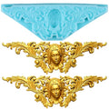 3D Baroque Fondant Molds Curlicues Scroll Relief Silicone Molds - color: Style F