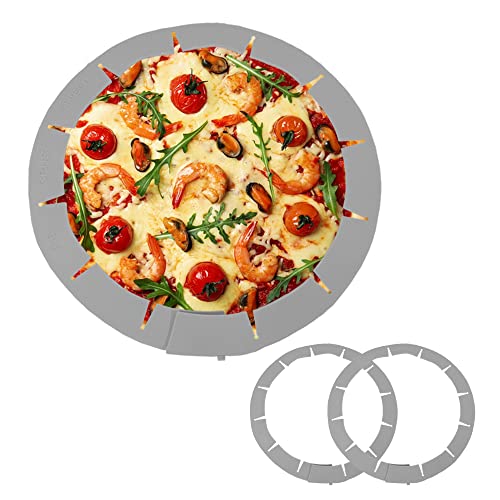 Adjustable Pie Crust Shield Protector Pie Edge Protector Tools Round Silicone Baking Cake Pizza Cover BPA-Free for Halloween Christmas Party Baking Fits 8-11.5 Inches Pie - color: Grey-2pcs