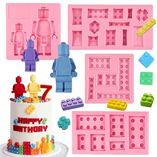 4Pcs Building Blocks Cake Decorating Fondant Molds