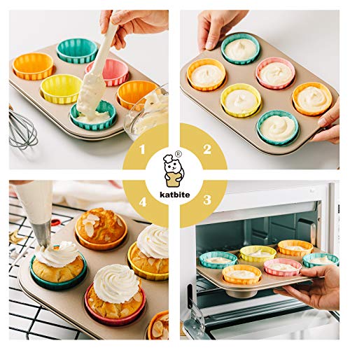 Katbite 160PCS Cupcake Liners Baking Cup Liner, Baking Liners Holders green, orange, yellow and red - color: Green-yellow-orange-rose