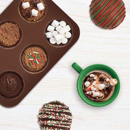 Mrs. Anderson’s Baking Hot Cocoa Bomb Semi Sphere Forms, Non-Stick European-Grade Silicone, Set of 2 - style: Cocoa Bomb