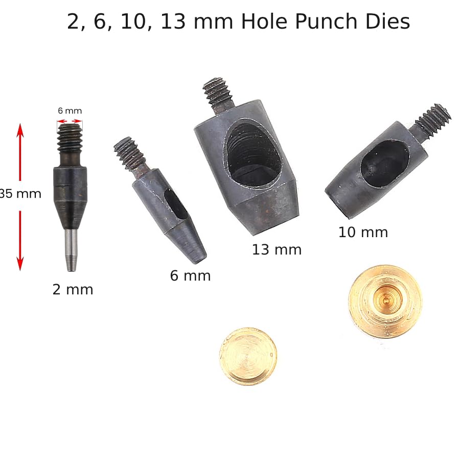 Hand Press Machine Set and Essential Dies for Snap Buttons, Grommet Eyelets, Rivets, Popper Fasteners Setting and Hole Punchers (Mix Color Just Die Set) - color: Mix Color Just Die Set