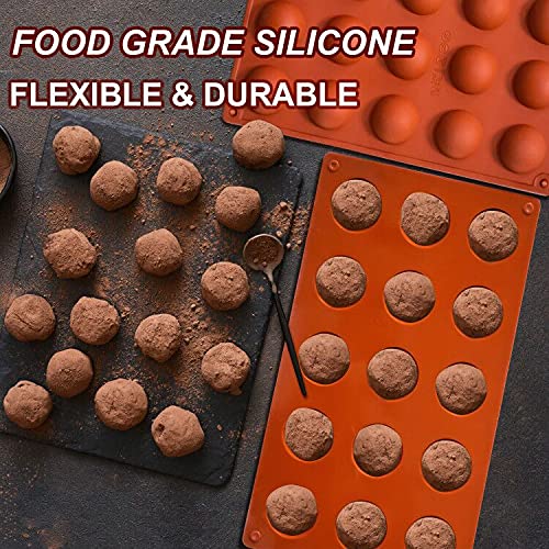 Lerykin Small 15-Cavity Semi Sphere Silicone Molds Non-Stick,2 Packs Half Sphere Silicone Baking Molds for Making Jelly, Chocolates and Cake - color: 15-Cavity Small (2 Pack)