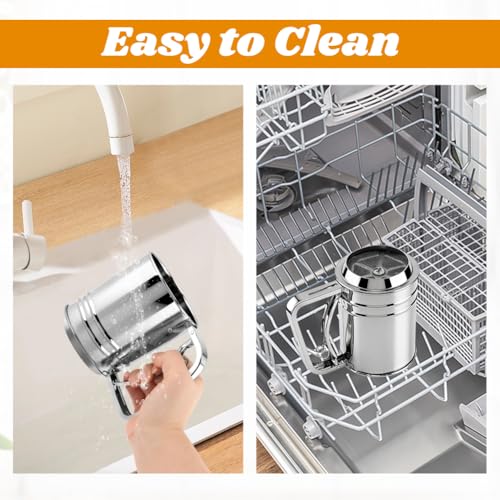 Flour Sifter Set, 4‑in‑1 Stainless Steel Double Layer Fine Mesh Sifter
