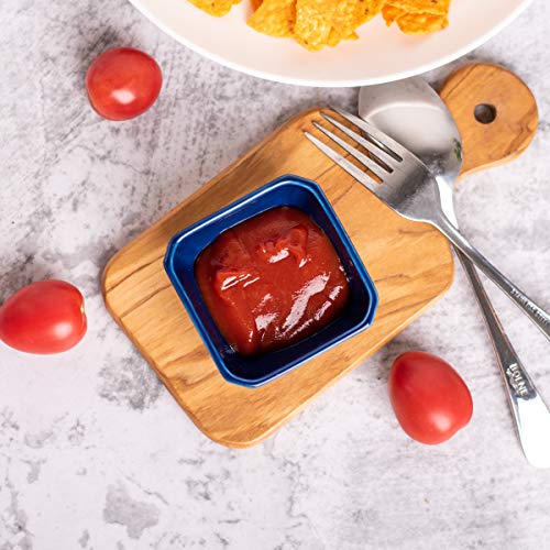 DELLING 3 Oz Ceramic Dip Bowls Set of 6 Colorful, Porcelain Dipping Sauce Cups - Small Bowls for Soy Sauce Ketchup BBQ Condiment, Stackable Dishwasher Microwave Safe - size: 3oz