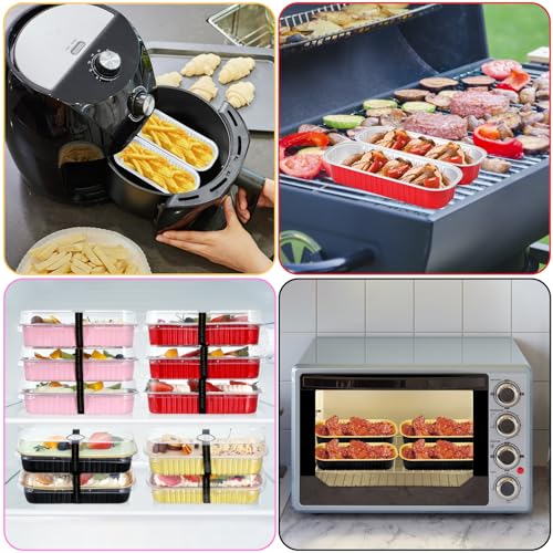 Mini Loaf Pans with Lids and Spoons (100 Pack, Mixed color, 6.8oz) Rectangular Aluminum Foil Baking Pans - color: Mixed color