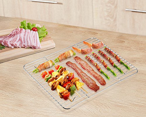 P&P CHEF 9.7" x 7.3" Cooling Baking Wire Racks Pack of 2, Silver - color: Silver, size: 9.7" x 7.3"