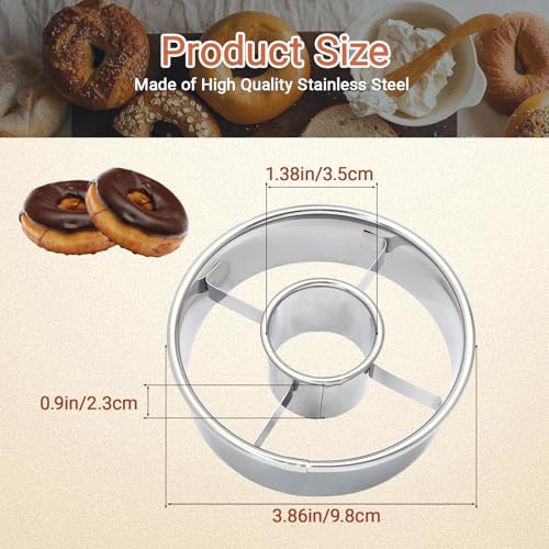 Zorfeter Stainless Steel Donut Cutter, 2 Pack, 3.86 Inch