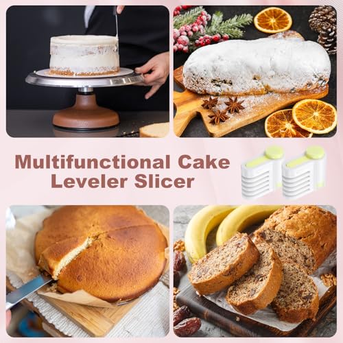 uxcell 2Pcs Cake Leveler Slicer DIY Cake Slicer 5 Layers Light Yellow - color: Light Yellow