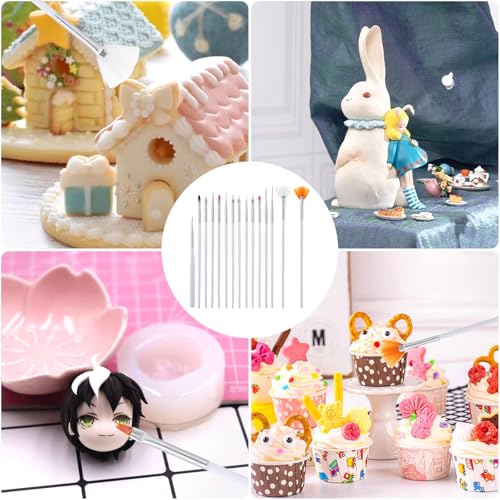 30 Pcs Food Brush, Cake Decorating Tools, Cake Paint Craft Paint Brushes, Fondant Tools, Cookie Decorating Kit, Baking Brush Diy Food Paint Pastry Brushes White Fondant Sugar