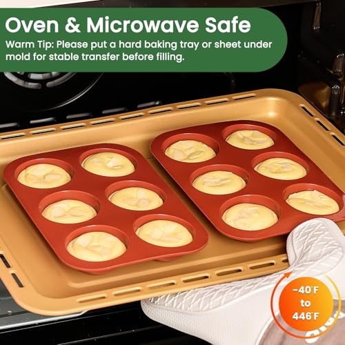 JOERSH Semi Sphere Silicone Hot Chocolate Bomb Molds, 4Pcs, 6-Cavity - color: 6 Medium (4 Pack)