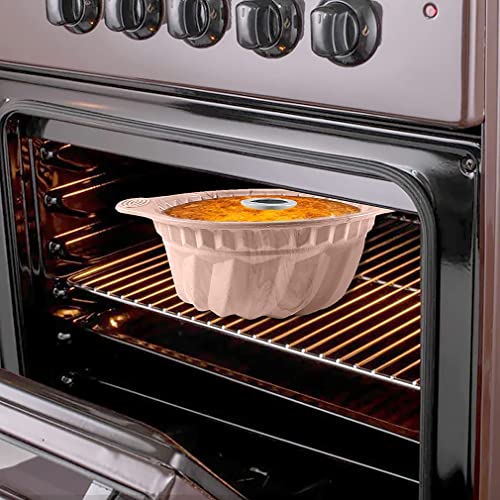 Kenond 9.5 Inch Silicone Fluted Cake Pan, Non-Stick, With Sturdy Handle - color: Pink, size: 1 Pack
