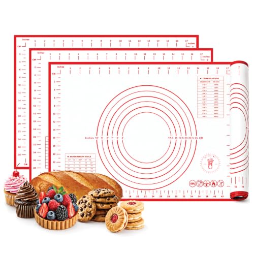 Silicone Baking Mats - Non-Stick Pastry Mat, 3/4 Sheet Size, Pack of 3 - size: 3/4 Size (Pack of 3)