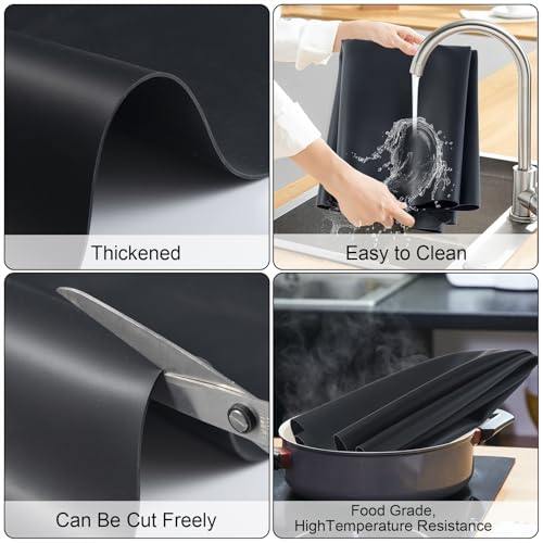 Silicone Protector Mat 47x24 Inch,Black - color: Black