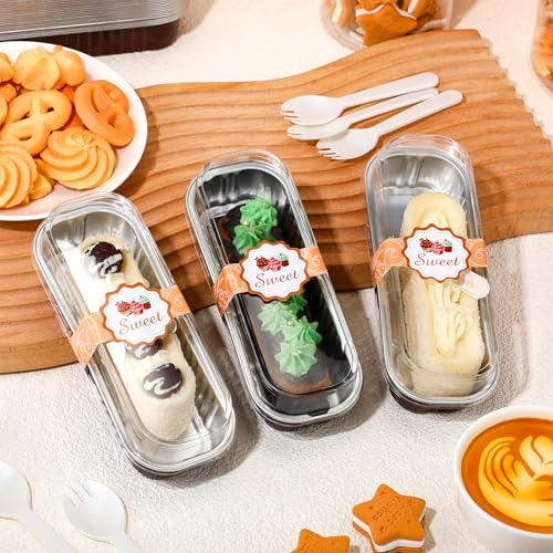 Tioncy 100 Pcs Mini Loaf Pans with Lids Spoons, Classic - style: Classic