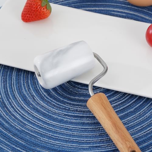 Tianman Small Marble Dough Roller Non-Stick T-Type,For Cake Baking Tortilla Fudge Pizza Cookies & Other Kitchen Baking Cooking(2.7"White). - color: 2.7" White, size: 2.7"