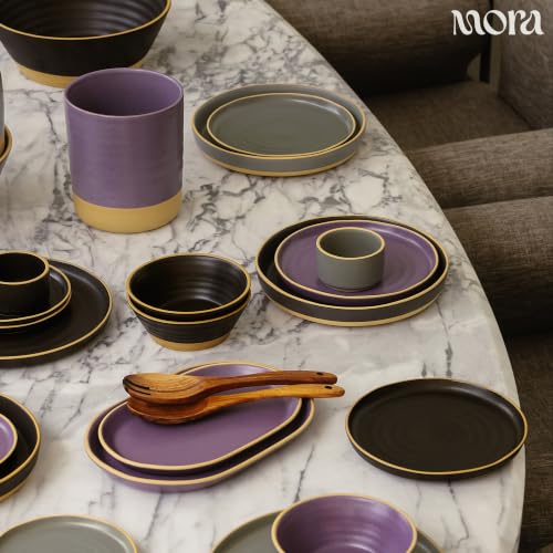 Mora Mini Ramekins Set of 4, 8oz Ceramic Pottery Baking Dishes - Microwave, Oven and Dishwasher Safe - Night - color: Night, size: Mini