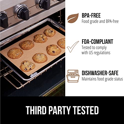 GORILLA GRIP Nonstick Silicone Baking Mats, 2PK, 2/3 Sheet, Black - color: Black, size: 20.5" x 14.62" (2/3 Sheet)