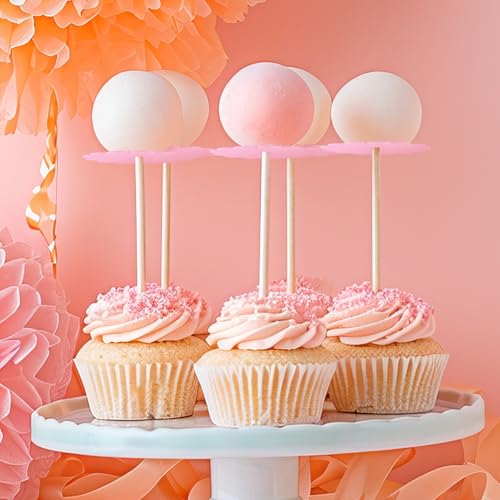 100 Pcs Scalloped Cake Pop Boards with Hole Cake Base, Pink - color: Pink