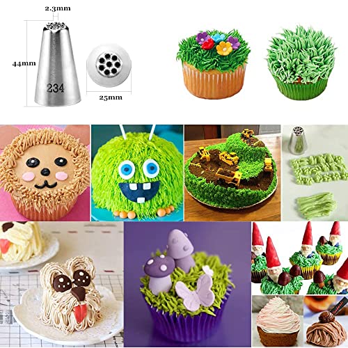 Large Piping Tips Set 1M 2D 2A 2F 6B 234 for Frosting, 6 Pcs - color: C