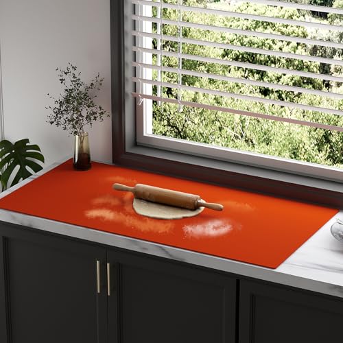 Silicone Protector Mat 47x24 Inch,Orange - color: Orange