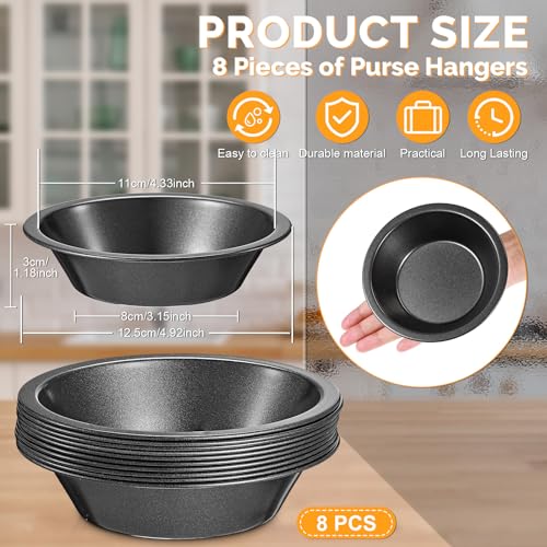 8 Pcs 4 Inch Steel Mini Pie Pans Tins, Black - color: Black, style: 4 Inch