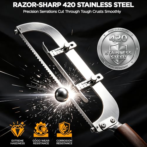 Adjustable Bread Knife for Homemade Bread, 6 Thickness, 420 Stainless Steel