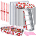 Tioncy 100 Pcs Mini Loaf Pans with Lids Spoons, Spring Strawberry - style: Spring Strawberry