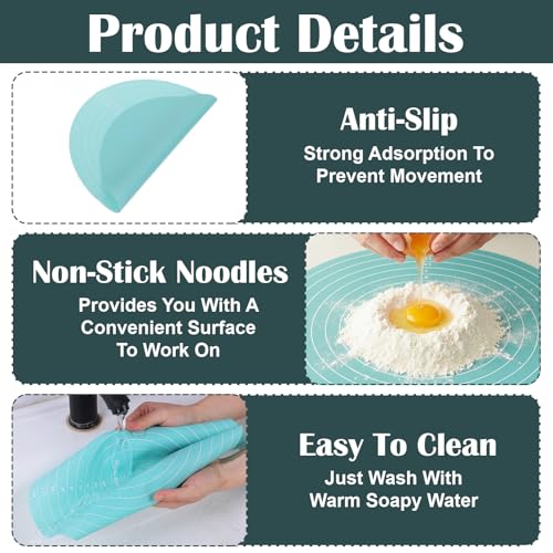 Cake Turntable Mat,11.8In Round Silicone Baking Mat