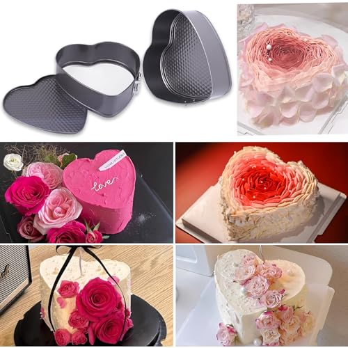Heart Springform Pan Set, Not-Stick Cheesecake Pans with Removable Bottom
