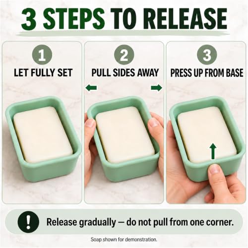 Silicone Soap Molds with Lids, 2 Pack, 8.5 fl oz Each, Sage Green - color: Sage Green