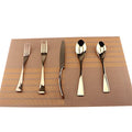 Cutlery Set Rose Gold, 5 Piece Rose Gold Plated Stainless Steel Silverware Flatware Sets, Service for 1 - size: 1-set-rose gold