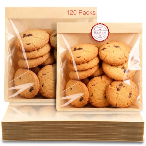 120 Pack Cookie Bags with Seal and Stickers